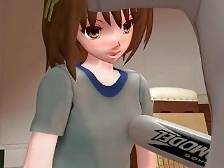 Anime hentai student fucked with a baseball bat