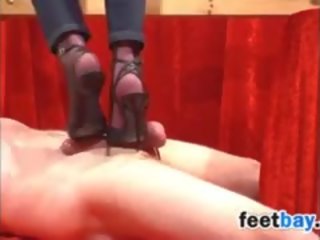 Using Her adorable Feet On His dick