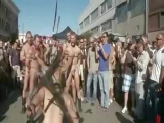Public Plaza With Stripped Men Prepared For Wild Coarse Violent Gay Group porn
