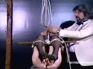 Upside down bondage blowjob